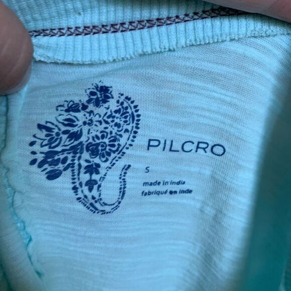 Pilcro and the Letterpress slub blue S sleeveless top - Picture 3 of 3